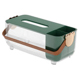 Maxbell Tissue Box Cover Holder Napkin Storage Box for Drawer Box Kitchen Restaurant Dark green