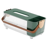 Maxbell Tissue Box Cover Holder Napkin Storage Box for Drawer Box Kitchen Restaurant Dark green