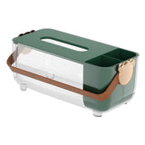 Maxbell Tissue Box Cover Holder Napkin Storage Box for Drawer Box Kitchen Restaurant Dark green