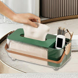 Maxbell Tissue Box Cover Holder Napkin Storage Box for Drawer Box Kitchen Restaurant Dark green