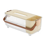 Maxbell Tissue Box Cover Holder Napkin Storage Box for Drawer Box Kitchen Restaurant cream
