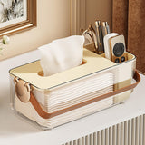 Maxbell Tissue Box Cover Holder Napkin Storage Box for Drawer Box Kitchen Restaurant cream