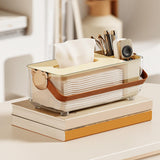 Maxbell Tissue Box Cover Holder Napkin Storage Box for Drawer Box Kitchen Restaurant cream