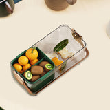 Maxbell Fruit Containers for Fridge Durable Fruit Drain Box for Household Food Salad dark green