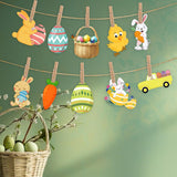 Maxbell Easter Hanging Ornaments Easter Bunny Hanging Sign for Garden Home Farmhouse