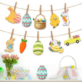 Maxbell Easter Hanging Ornaments Easter Bunny Hanging Sign for Garden Home Farmhouse