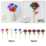 Maxbell 5 Pieces Valentines Gift Artificial Floral Roses for Wedding Anniversary Day