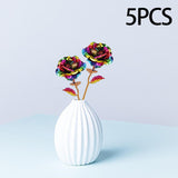 Maxbell 5 Pieces Valentines Gift Artificial Floral Roses for Wedding Anniversary Day