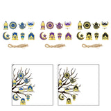 Maxbell 8 Pieces Eid Pendant Ornaments Ramadan Hanging Pendant for Bedroom Home Door Blue and Gold