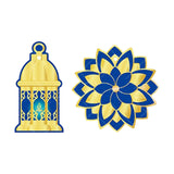 Maxbell 8 Pieces Eid Pendant Ornaments Ramadan Hanging Pendant for Bedroom Home Door Blue and Gold