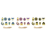 Maxbell 8 Pieces Eid Pendant Ornaments Ramadan Hanging Pendant for Bedroom Home Door Blue and Gold