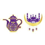 Maxbell 8 Pieces Eid Pendant Ornaments Ramadan Hanging Pendant for Bedroom Home Door Violet and Gold