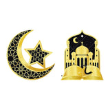 Maxbell 8 Pieces Eid Pendant Ornaments Ramadan Hanging Pendant for Bedroom Home Door Black and Gold