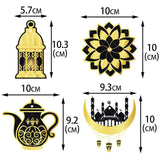 Maxbell 8 Pieces Eid Pendant Ornaments Ramadan Hanging Pendant for Bedroom Home Door Black and Gold