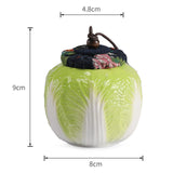 Maxbell Ceramic Tea Jar Cabbage Tea Can Organizer Tea Tin for Nuts Tea Leaves Coffee