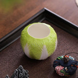 Maxbell Ceramic Tea Jar Cabbage Tea Can Organizer Tea Tin for Nuts Tea Leaves Coffee