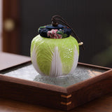 Maxbell Ceramic Tea Jar Cabbage Tea Can Organizer Tea Tin for Nuts Tea Leaves Coffee