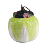 Maxbell Ceramic Tea Jar Cabbage Tea Can Organizer Tea Tin for Nuts Tea Leaves Coffee