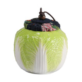 Maxbell Ceramic Tea Jar Cabbage Tea Can Organizer Tea Tin for Nuts Tea Leaves Coffee