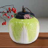 Maxbell Ceramic Tea Jar Cabbage Tea Can Organizer Tea Tin for Nuts Tea Leaves Coffee