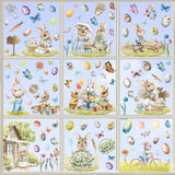 Maxbell Set of 9 Sheets Easter Window Decals Double Sided for Home Decor Accessories
