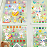 Maxbell 12x Easter Bunny Window Clings Easter Decoration for School Bathroom Kitchen