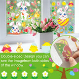 Maxbell 12x Easter Bunny Window Clings Easter Decoration for School Bathroom Kitchen