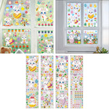 Maxbell 12x Easter Bunny Window Clings Easter Decoration for School Bathroom Kitchen