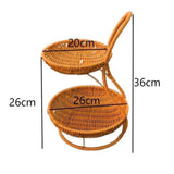 Maxbell 2 Tier Storage Basket Bread Box Food Holder for Living Room Patio Countertop