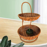 Maxbell 2 Tier Storage Basket Bread Box Food Holder for Living Room Patio Countertop