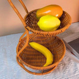 Maxbell 2 Tier Storage Basket Bread Box Food Holder for Living Room Patio Countertop