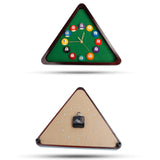 Maxbell Billiards Pool Ball Triangle Wood Wall Clock Battery Powered for Living Room