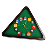 Maxbell Billiards Pool Ball Triangle Wood Wall Clock Battery Powered for Living Room