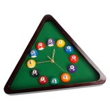 Maxbell Billiards Pool Ball Triangle Wood Wall Clock Battery Powered for Living Room