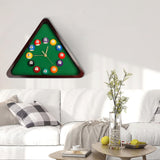Maxbell Billiards Pool Ball Triangle Wood Wall Clock Battery Powered for Living Room