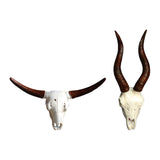 Maxbell Skull Animal Head Wall Sculpture Faux Animal Skull Wall Sculpture for Office Bull and Sheep