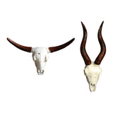 Maxbell Skull Animal Head Wall Sculpture Faux Animal Skull Wall Sculpture for Office Bull and Sheep