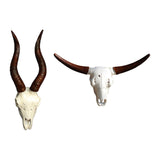 Maxbell Skull Animal Head Wall Sculpture Faux Animal Skull Wall Sculpture for Office Bull and Sheep
