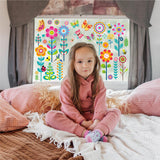 Maxbell 9 Sheets Colorful Flowers Window Clings Stickers Reusable for Shopping Malls