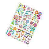 Maxbell 9 Sheets Colorful Flowers Window Clings Stickers Reusable for Shopping Malls