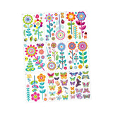 Maxbell 9 Sheets Colorful Flowers Window Clings Stickers Reusable for Shopping Malls