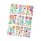Maxbell 9 Sheets Colorful Flowers Window Clings Stickers Reusable for Shopping Malls