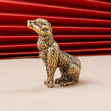 Maxbell Brass Dog Figurine Collectible Dog Ornament for Office Bookshelf Living Room