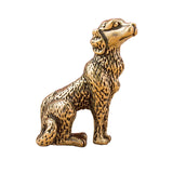 Maxbell Brass Dog Figurine Collectible Dog Ornament for Office Bookshelf Living Room