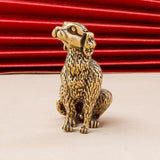 Maxbell Brass Dog Figurine Collectible Dog Ornament for Office Bookshelf Living Room