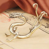 Maxbell Dragon Statue Collection Brass Feng Shui Decor for Tabletop Study Room Decor