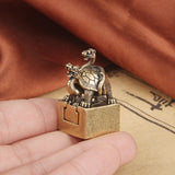 Maxbell Xuanwu Statue Seal Brass Art Crafts Small Sculpture for Office Desk New Year