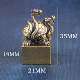 Maxbell Xuanwu Statue Seal Brass Art Crafts Small Sculpture for Office Desk New Year