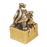 Maxbell Xuanwu Statue Seal Brass Art Crafts Small Sculpture for Office Desk New Year