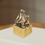 Maxbell Xuanwu Statue Seal Brass Art Crafts Small Sculpture for Office Desk New Year